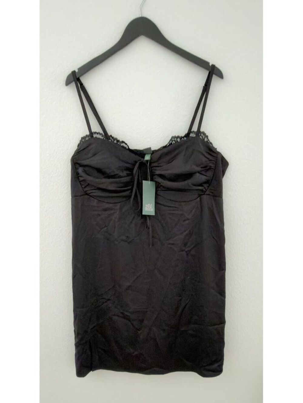 Wild Fable Spaghetti Straps Lace Trim Black Knee Length Dress Women Size 1X